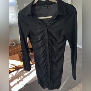 SHEIN black button up mini dress, super cute